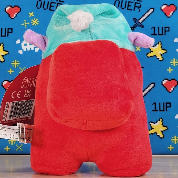 Among Us Red Crewmate 7" with Christmas Hat Special Edition Toy Plush NWT - Picture 2 of 6